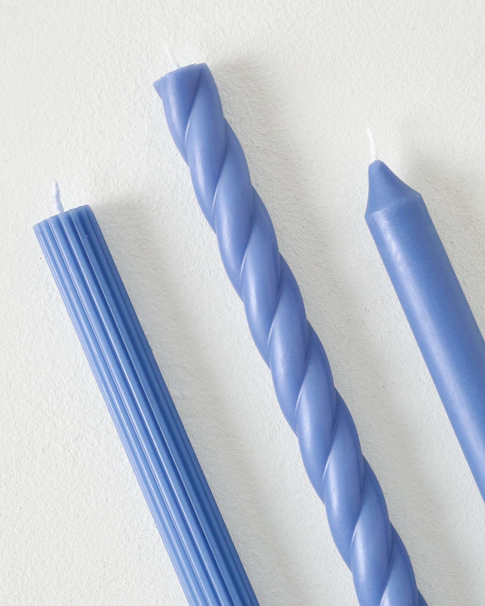 Assorted Blue Taper Candle Set