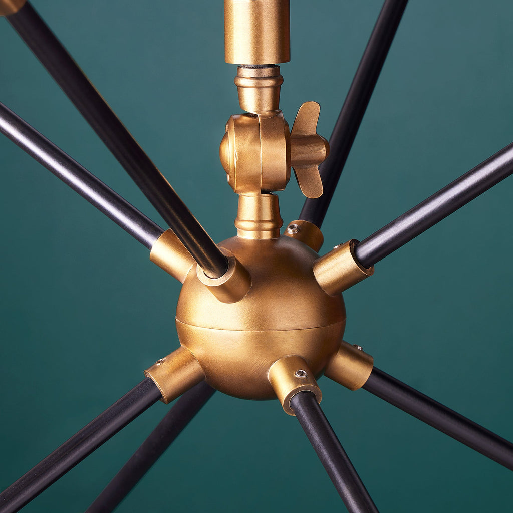 Ariel smaller chandelier in black and brass