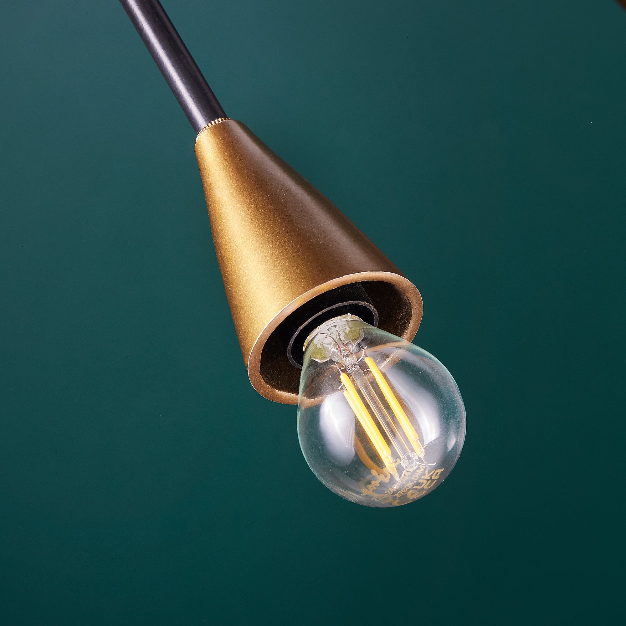 Ariel smaller chandelier in black and brass