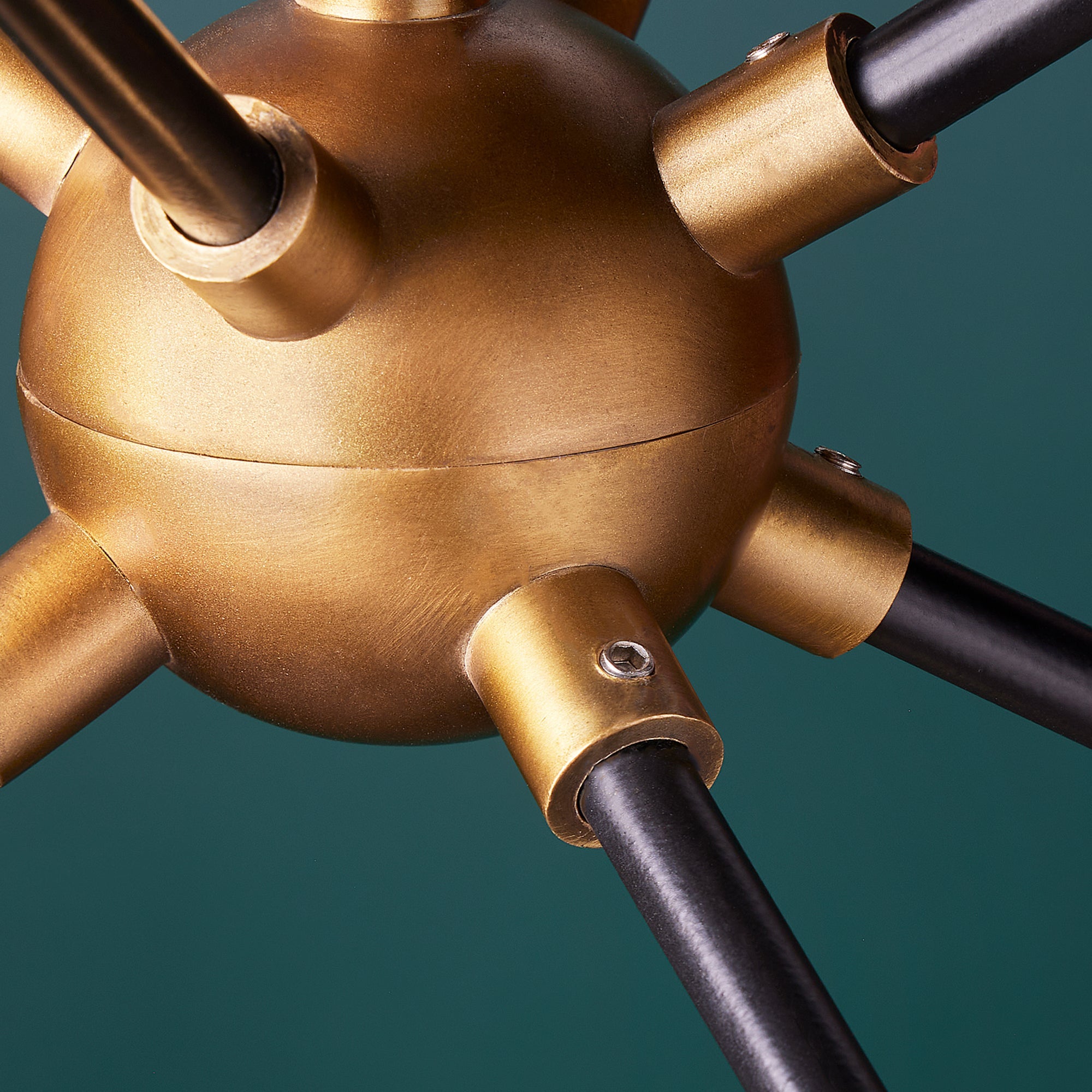 Ariel smaller chandelier in black and brass