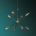 Ariel smaller chandelier in black and brass