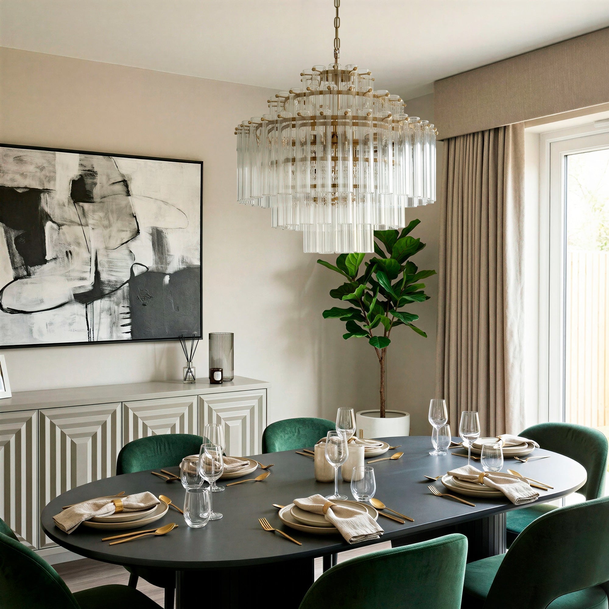 Astrid Chandelier in clear glass