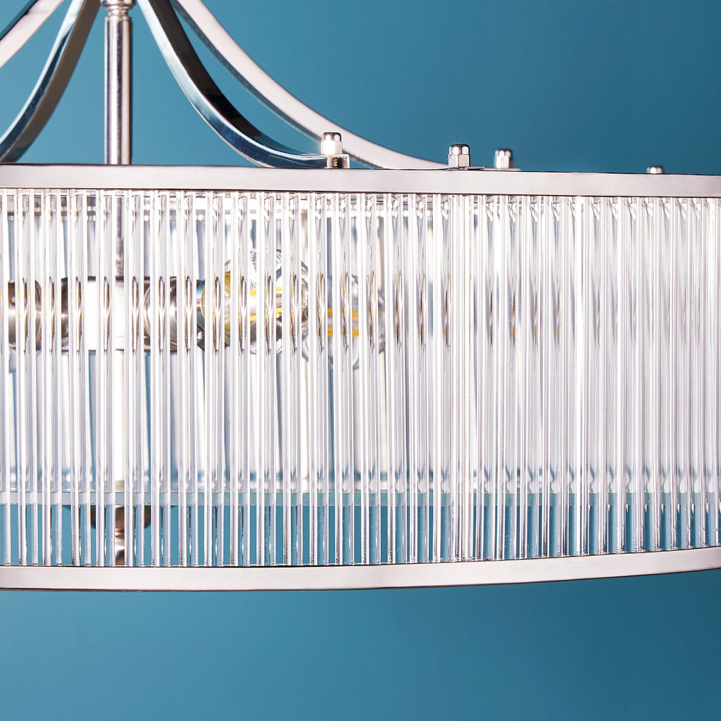 Athena Chandelier in nickel and glass