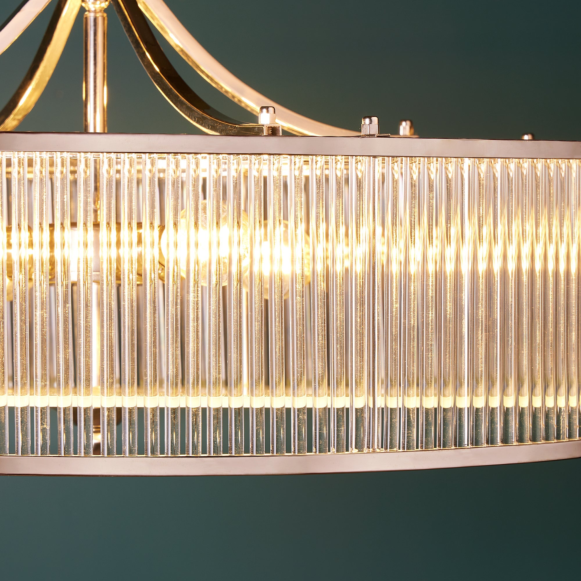 Athena Chandelier in nickel and glass