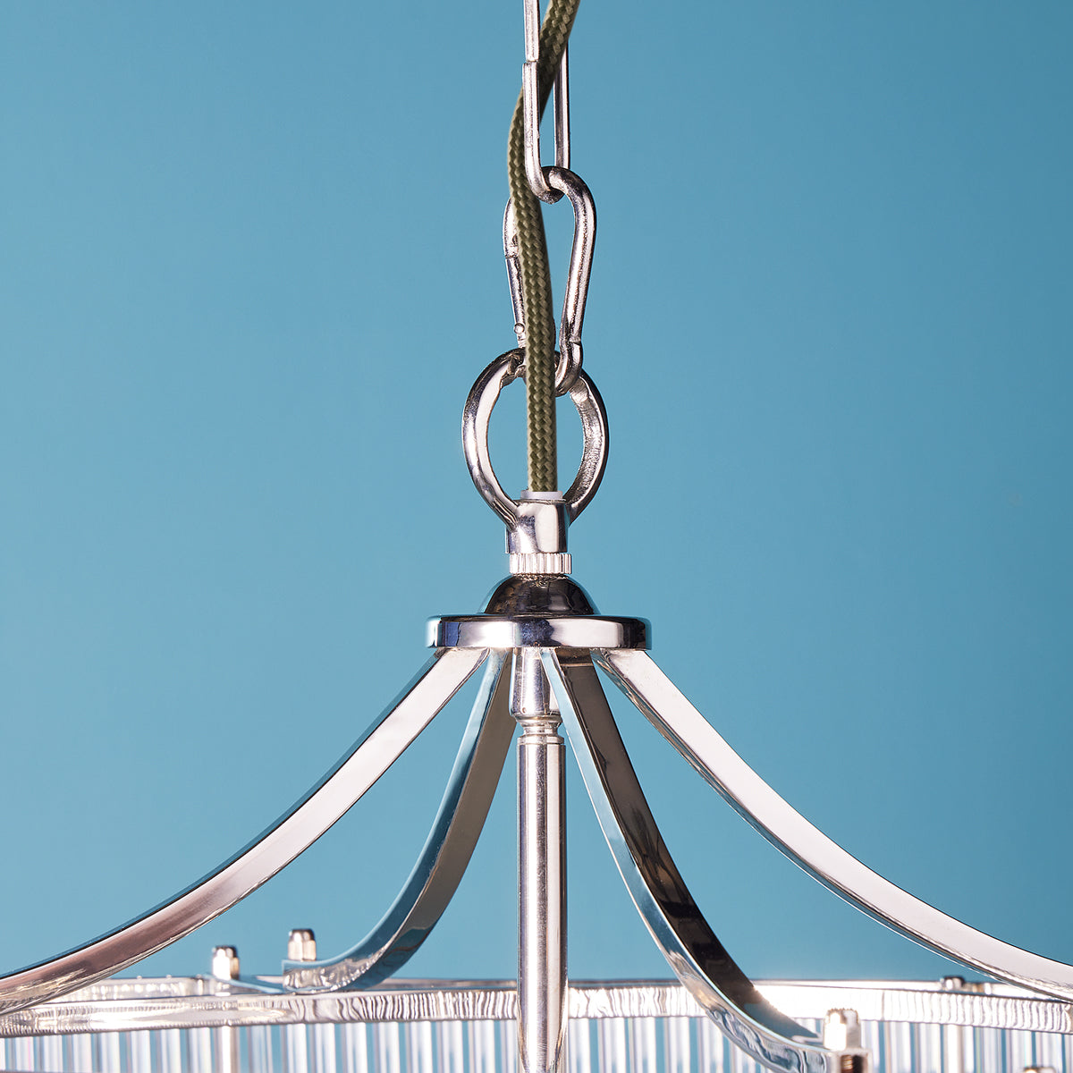 Athena Chandelier in nickel and glass