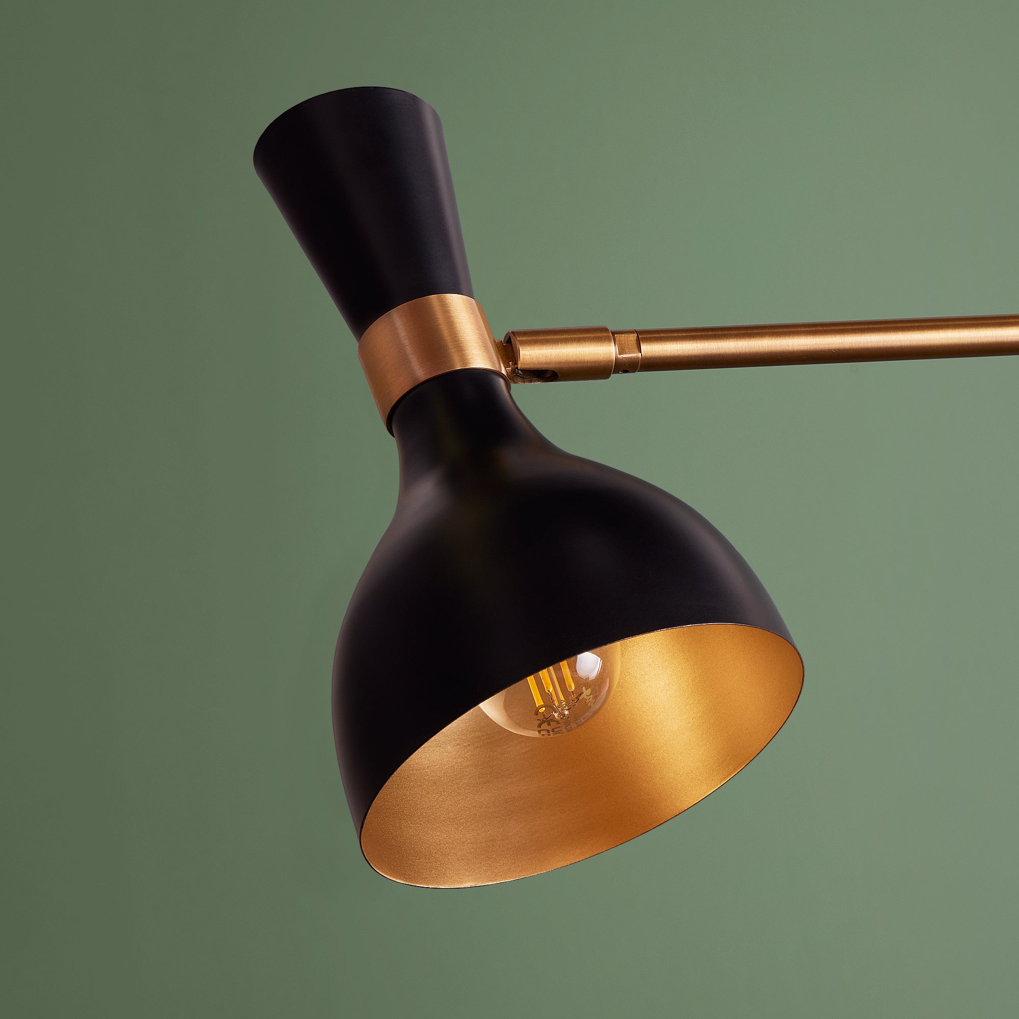 Ascot three armed chandelier in black