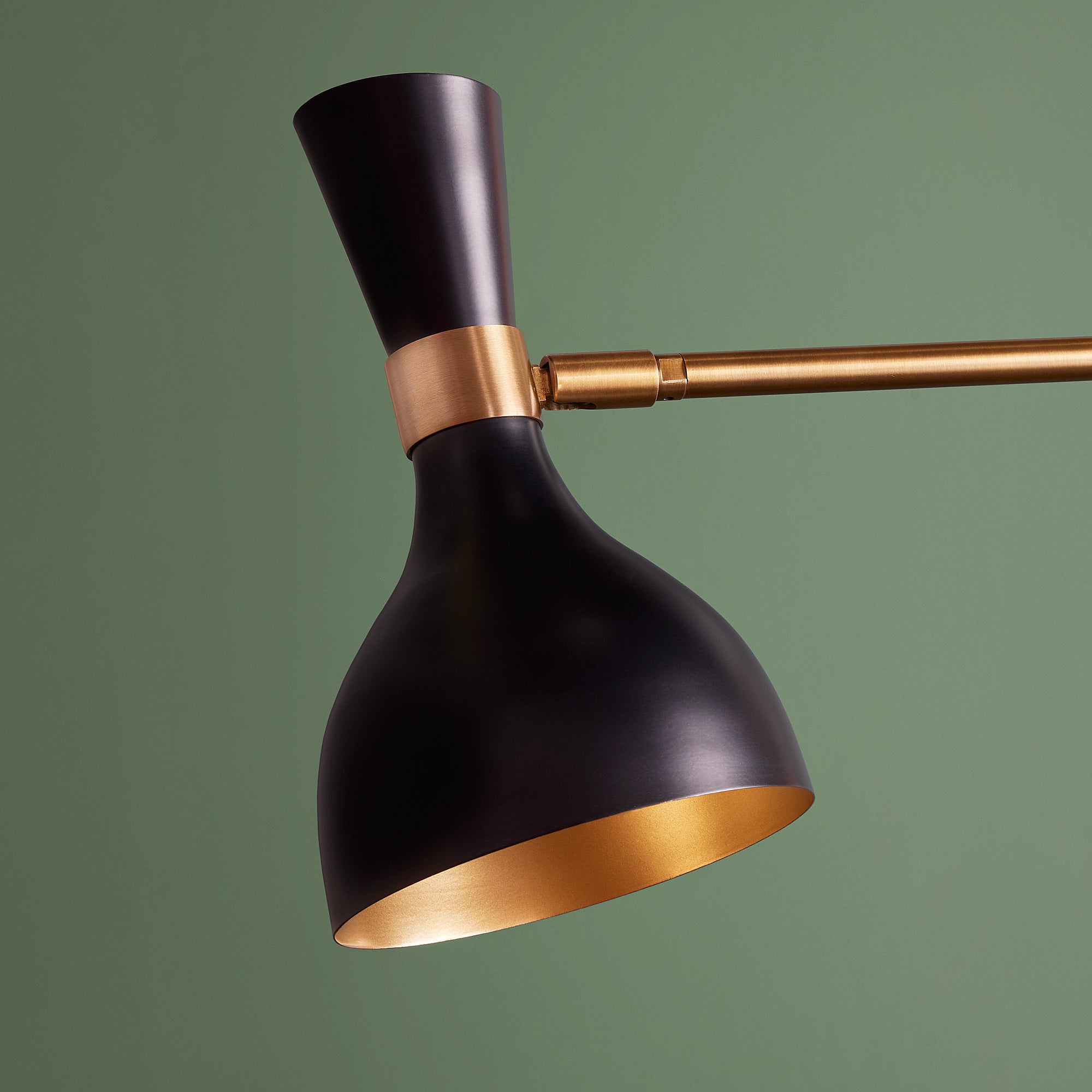 Ascot three armed chandelier in black