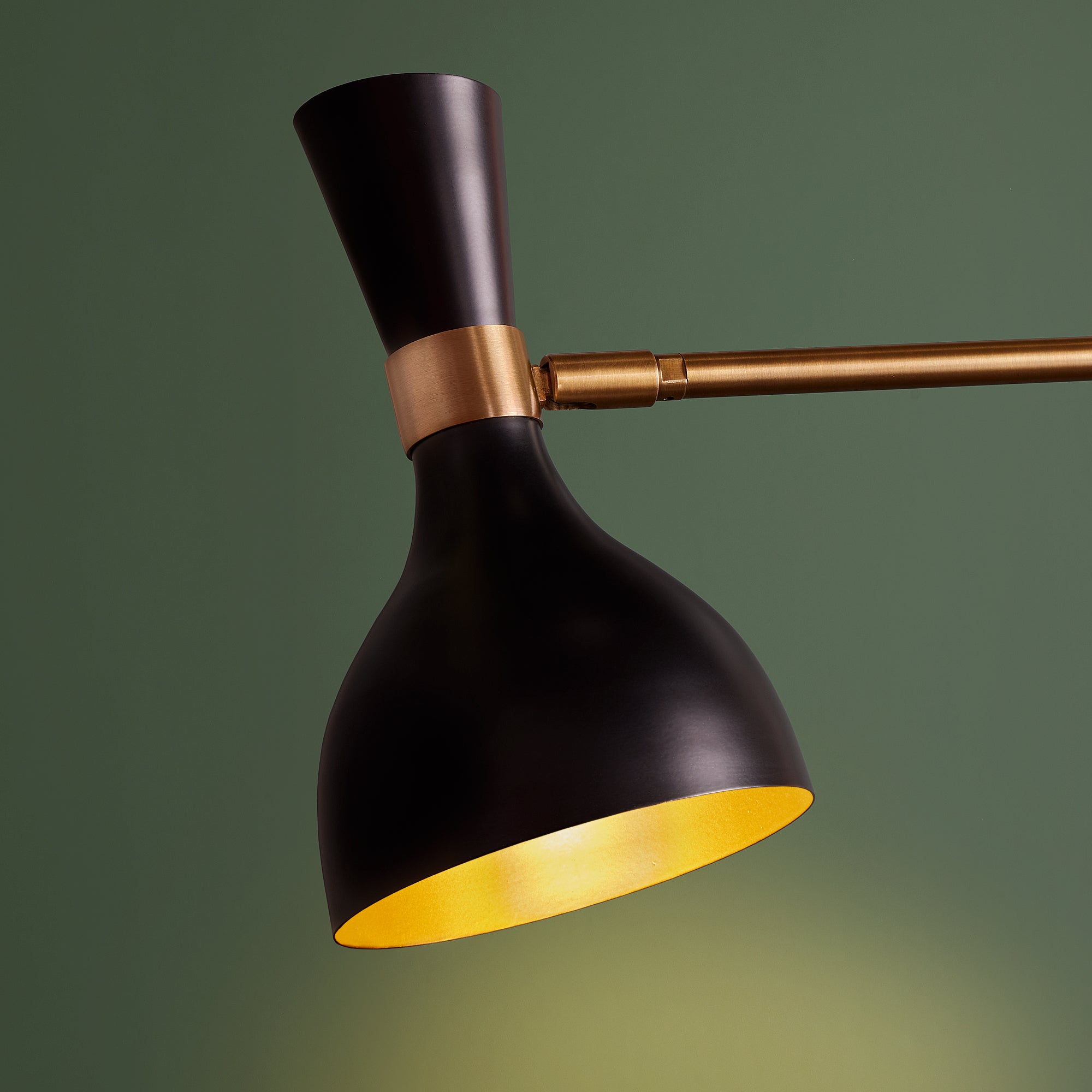 Ascot three armed chandelier in black