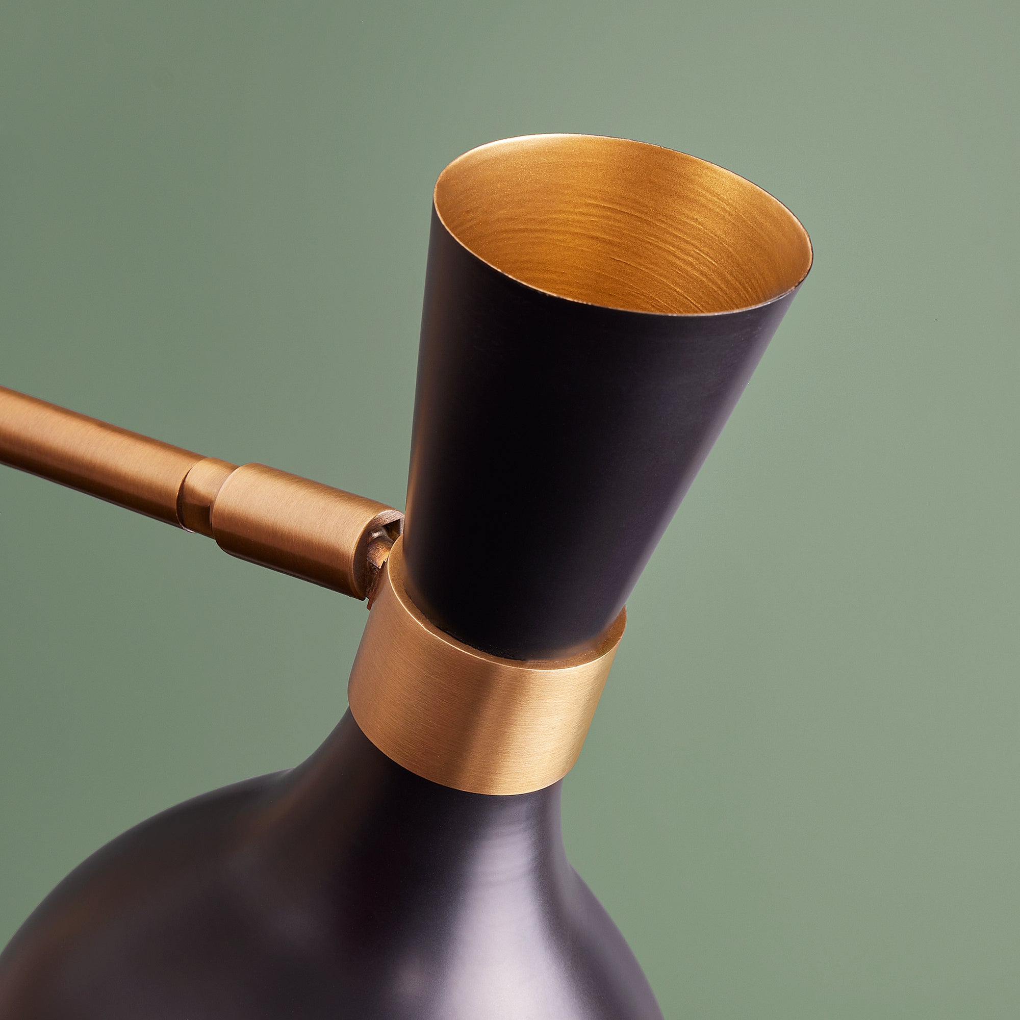 Ascot three armed chandelier in black