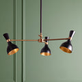 Ascot three armed chandelier in black