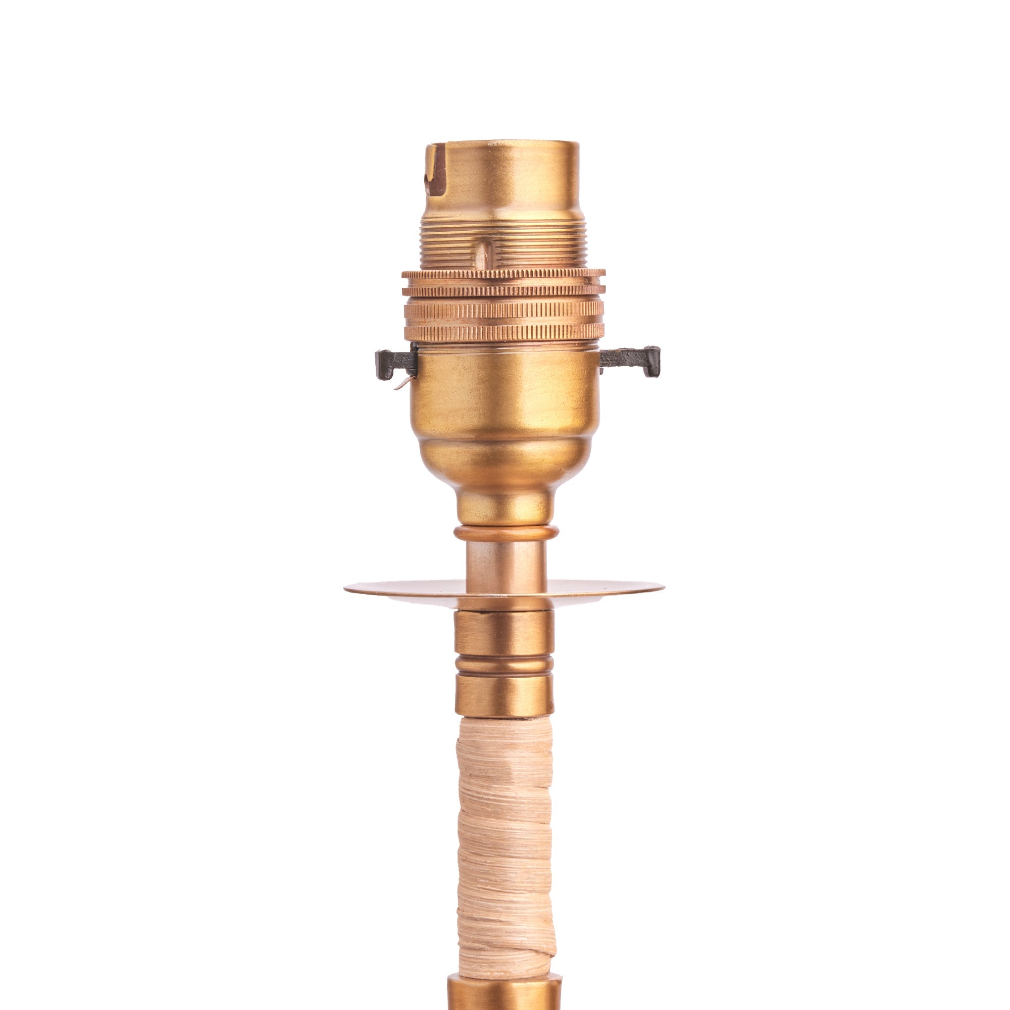 Abel table lamp in brass and natural rattan