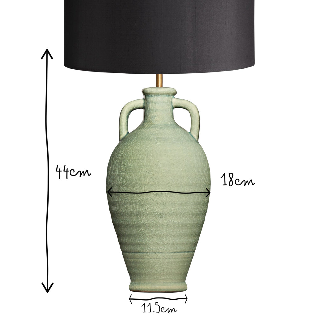 Ampulla table lamp in dark celadon