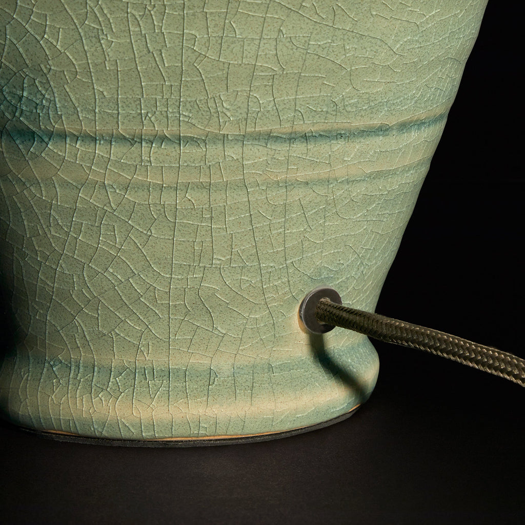 Ampulla table lamp in dark celadon