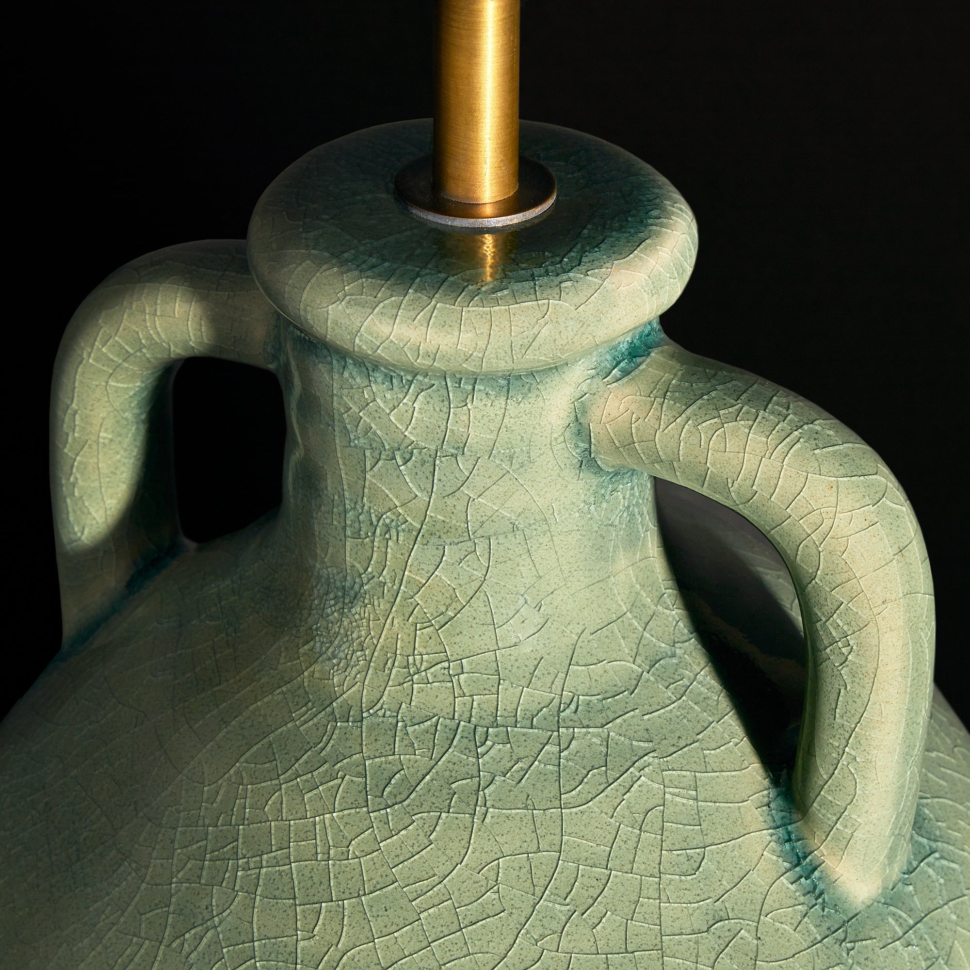 Ampulla table lamp in dark celadon
