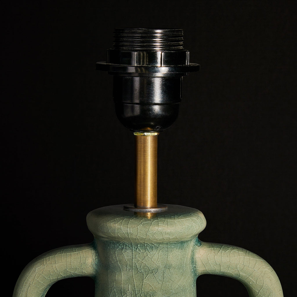 Ampulla table lamp in dark celadon