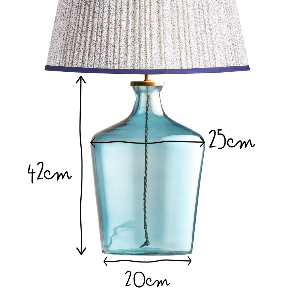 Arnie table lamp in blue glass