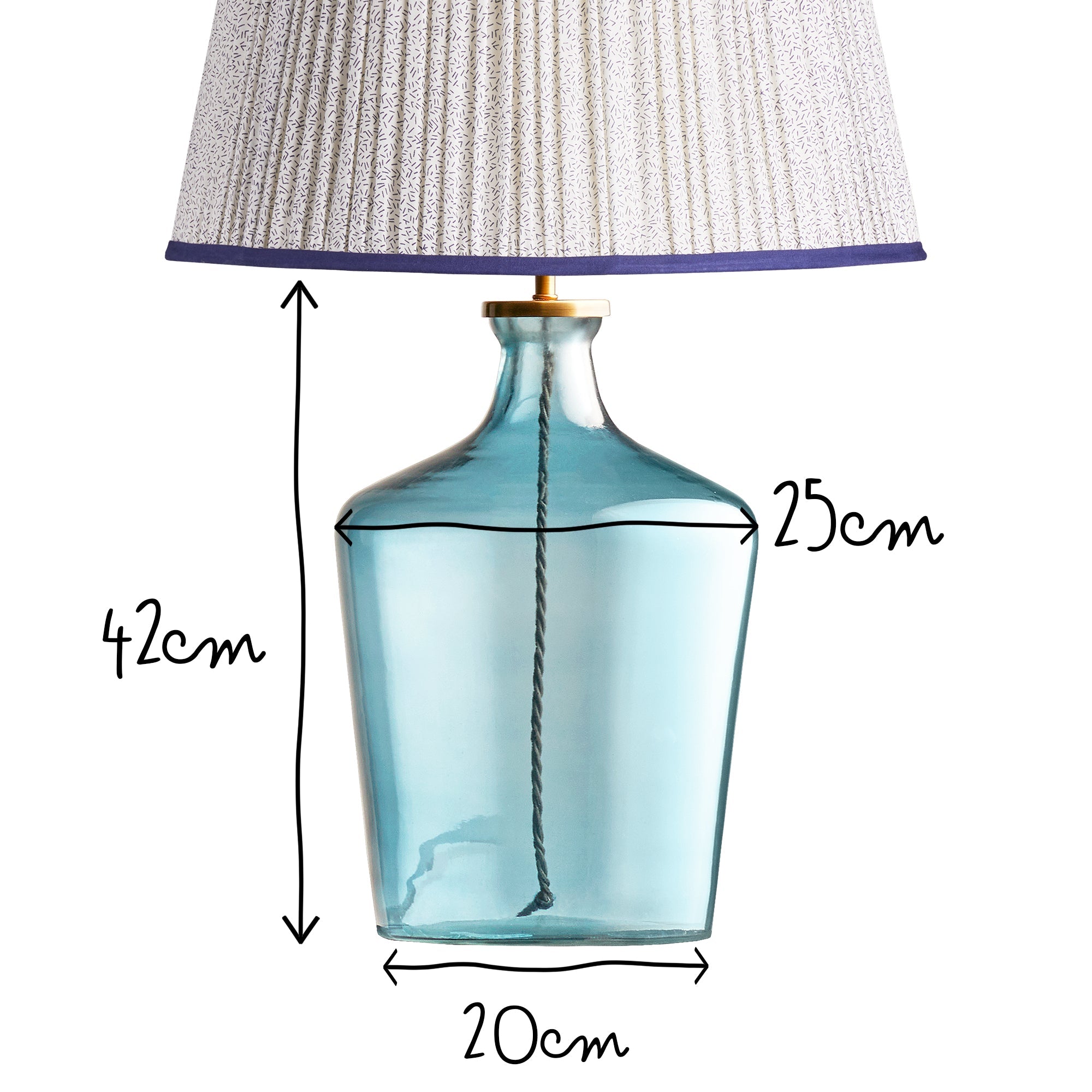 Arnie table lamp in blue glass