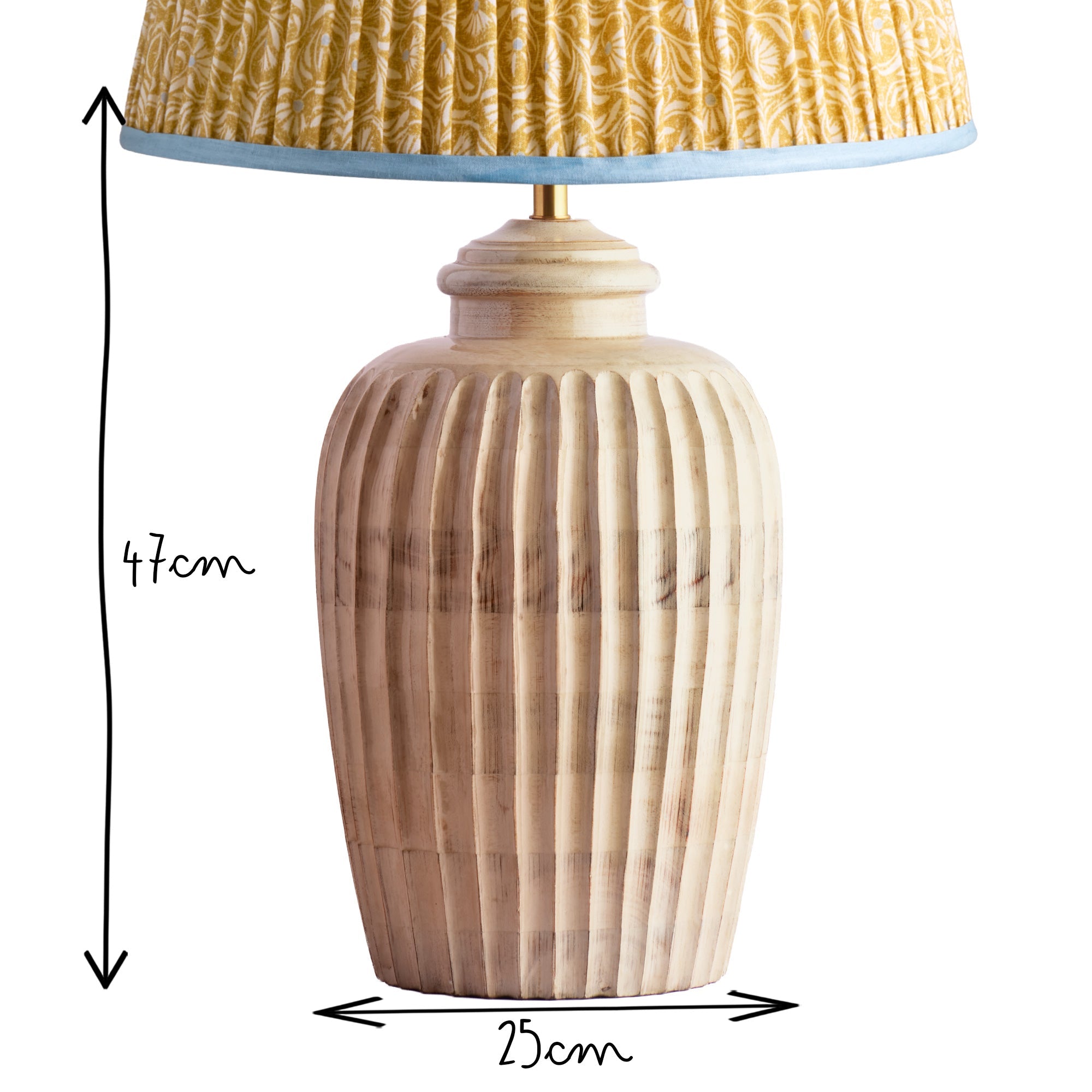 Larger Marcie table lamp in natural whitewash