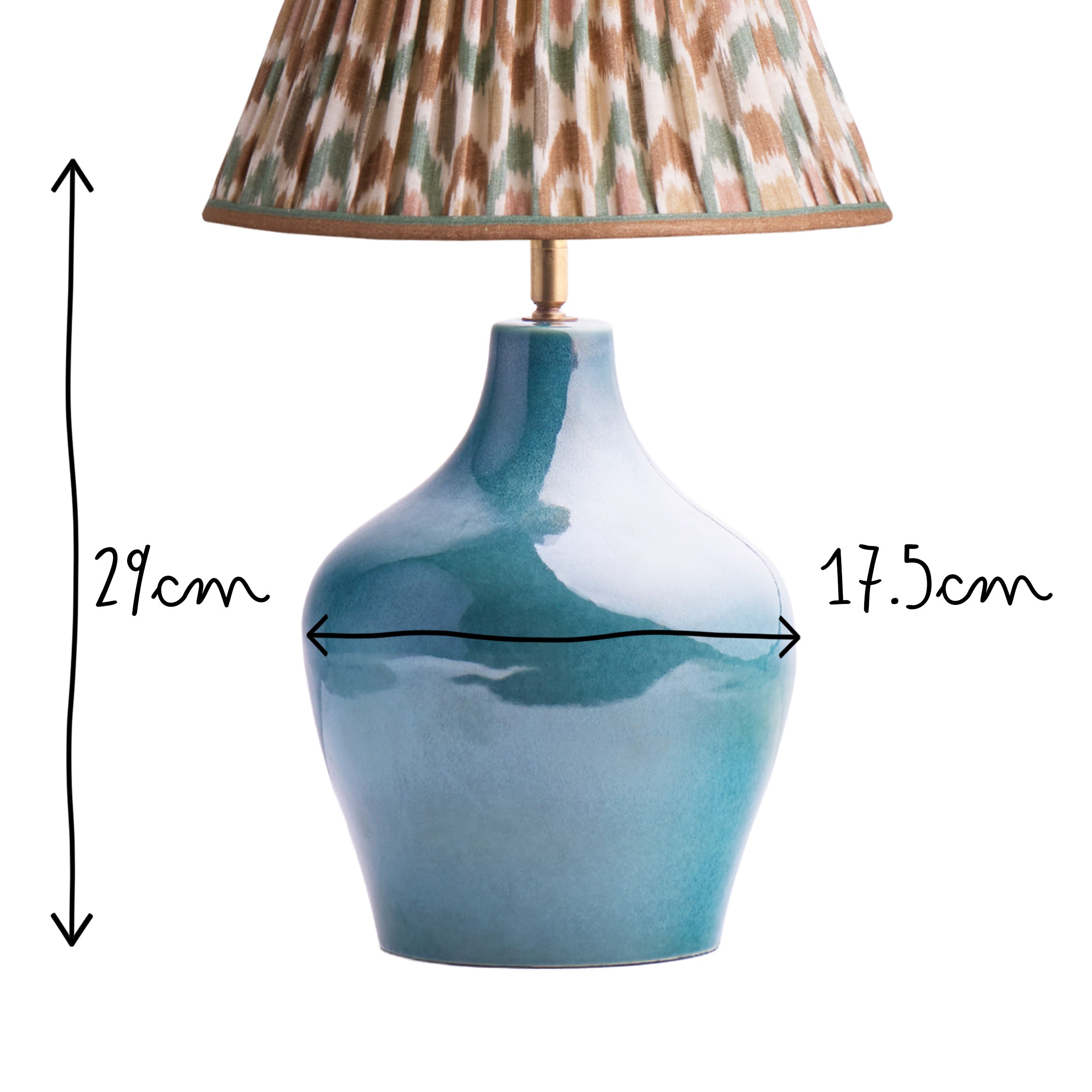 Amble rechargeable table lamp in green ceramic