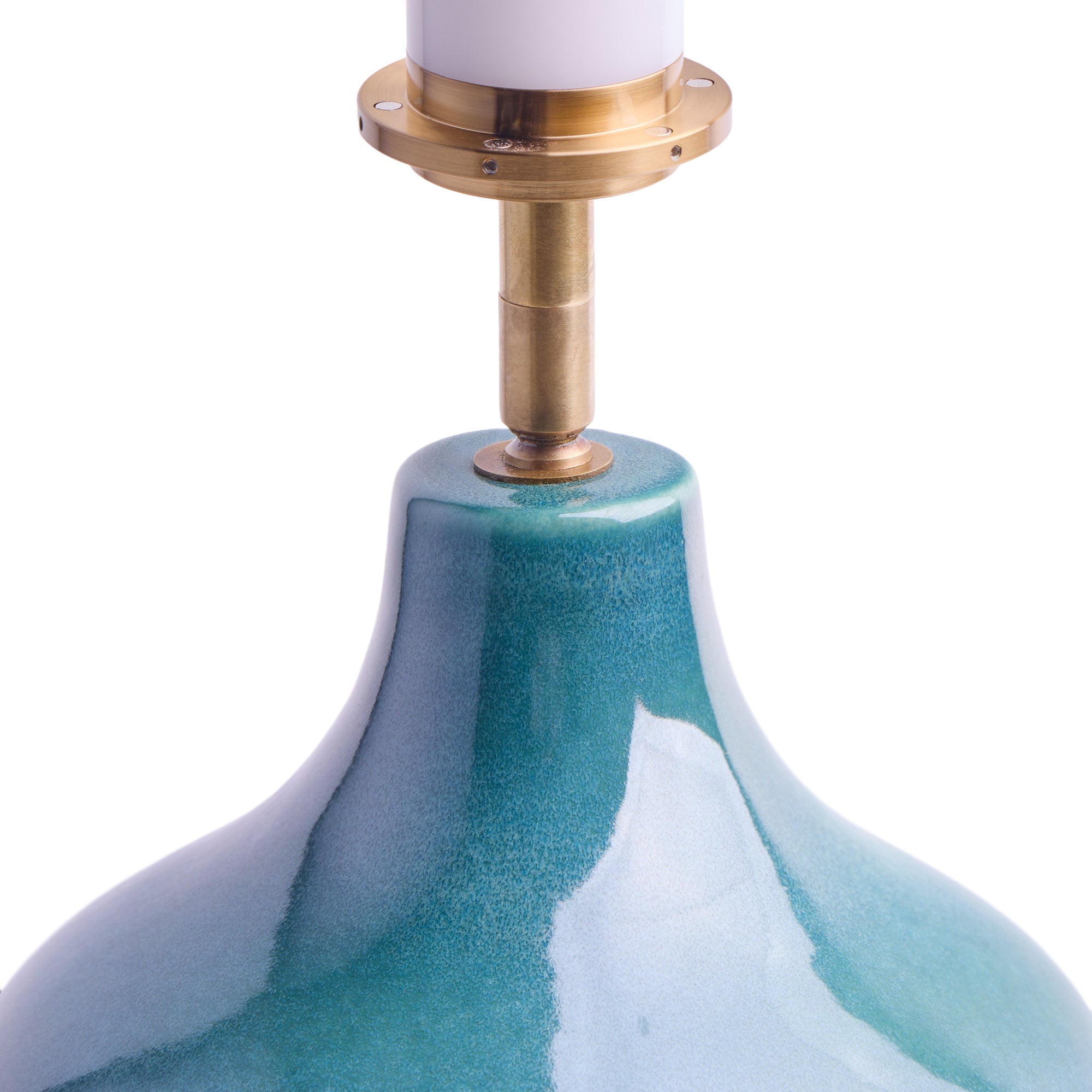 Amble rechargeable table lamp in green ceramic