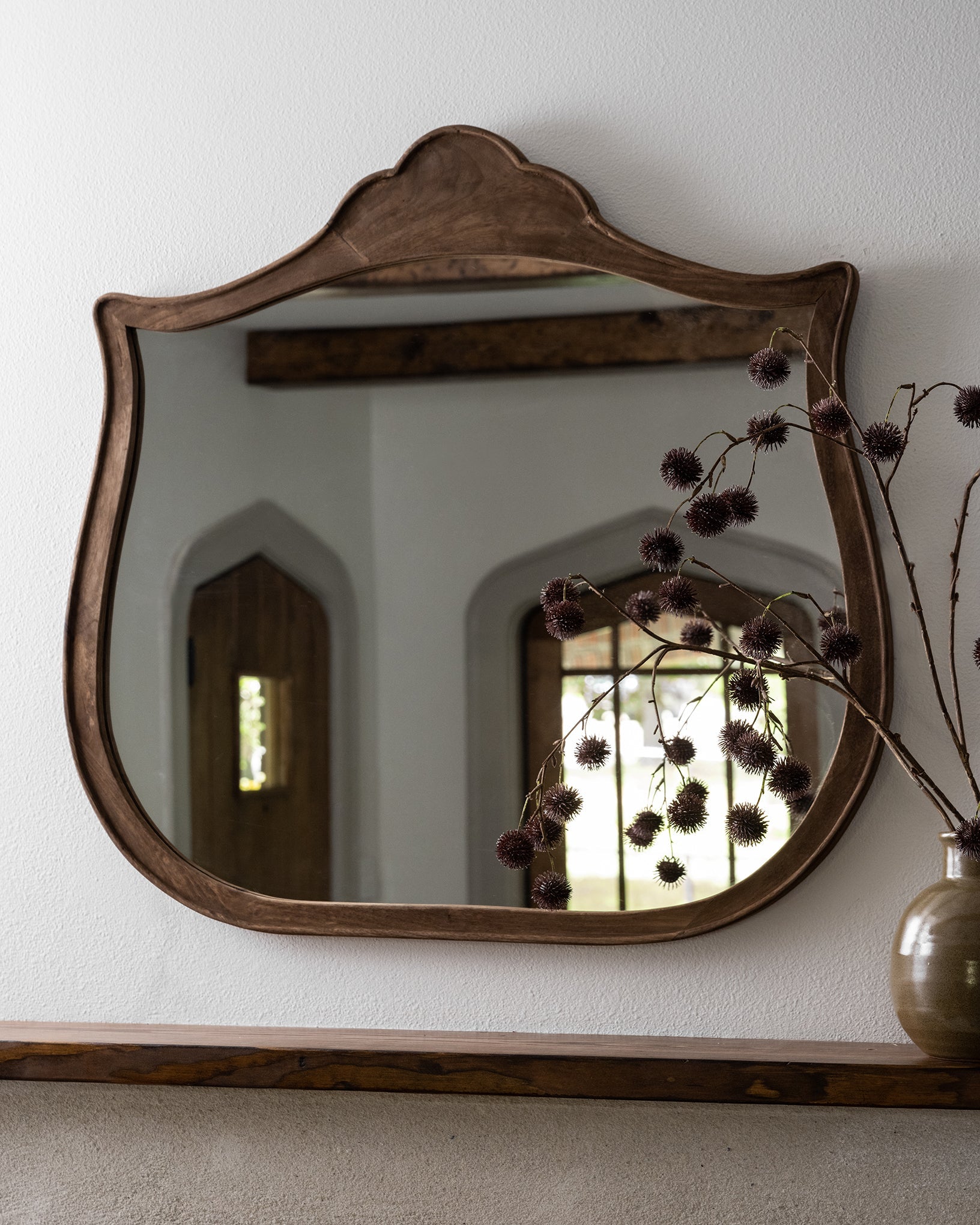 Arched Antiqued Inez Mirror