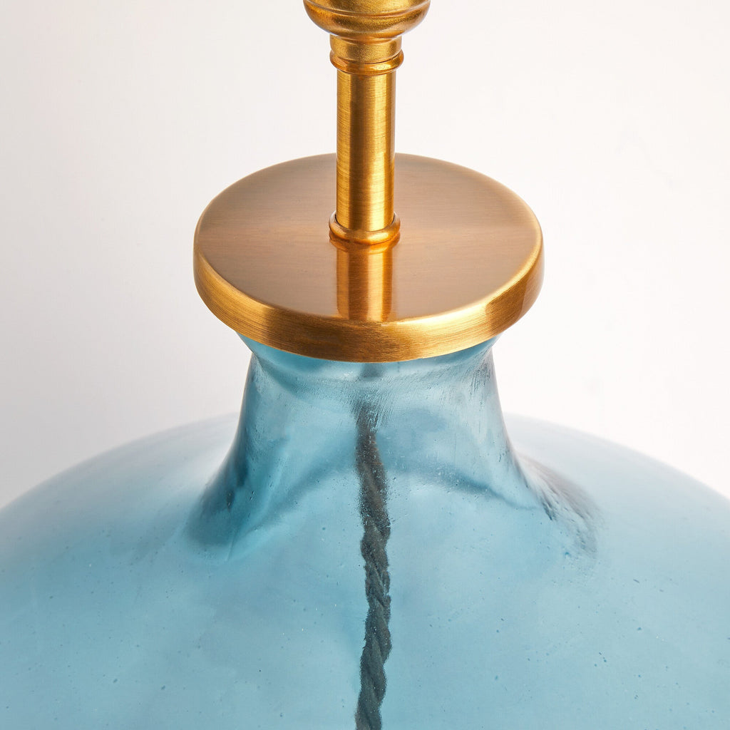Arnie table lamp in blue glass